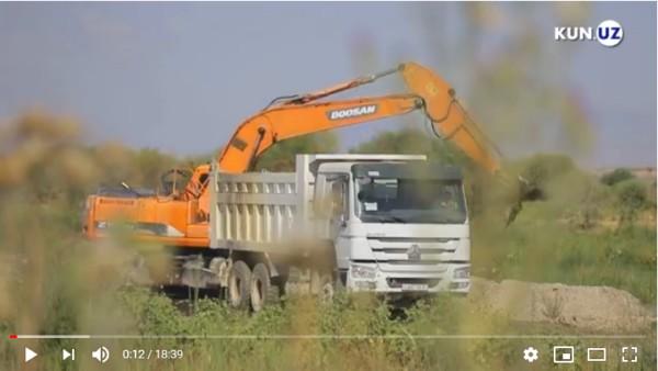 Дарёдан тош-шағал олиш ишлари табиатга зиён етказяпти